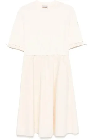 Moncler Femme, Robes, , Taille: 40 FR Robe Midi à Cordon de Serrage et Manches Courtes