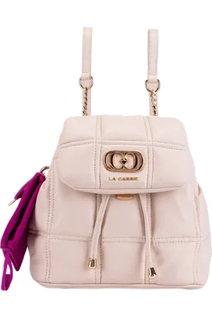 La Carrie Femme, Sacs, Rose, Taille: ONE Size Sac à Dos Rose en Cuir Matelassé