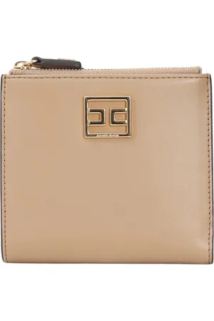 Elisabetta Franchi Femme, Accessoires, Brun, Taille: ONE Size Portefeuille Bifold avec Fermeture Éclair
