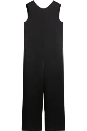 Max Mara Femme, Combinaisons et Ensembles, Noir, Taille: 36 FR Combinaison Pantalon Élégante en Satin Sans Manches