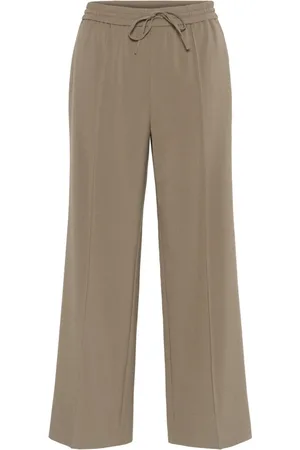 Part Two Femme, Pantalons, Brun, Taille: 48 FR Pantalon Large Taille Élastique Noix