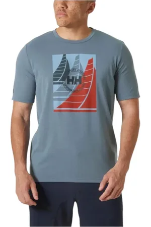 Helly Hansen Homme, Tops, Bleu, Taille: XL T-shirt Graphique Nautique