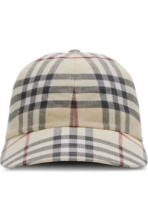 Burberry Femme, Accessoires, Gris, Taille: S Casquette en Coton à Carreaux Écossais