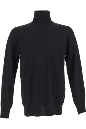 LARDINI Homme, Pulls, Noir, Taille: M Pull Col Roulé en Laine Vierge