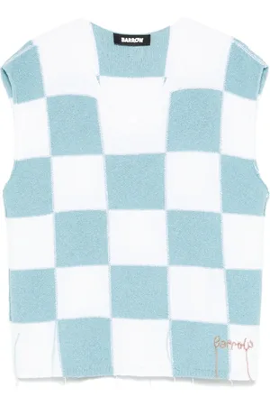 BARROW Homme, Pulls, Blanc, Taille: L Veste tricotée blanche à carreaux