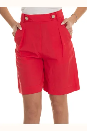 Liu Jo Femme, Shorts, Rouge, Taille: 40 FR Short Bermuda Boutons Dorés