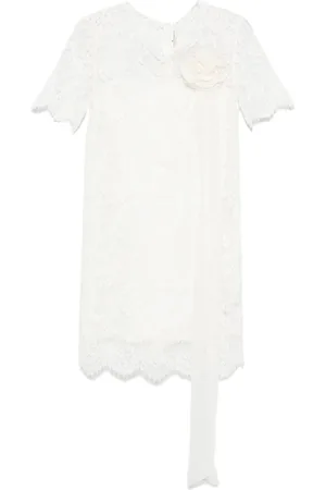 ERMANNO SCERVINO Femme, Robes, Blanc, Taille: 36 FR Élégante robe noire avec détails en dentelle