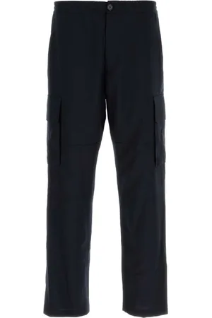 Marni Homme, Pantalons, Bleu, Taille: M Pantalon Cargo en Laine Bleu Nuit