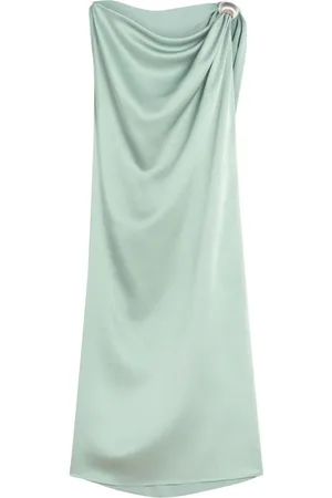 Lanvin Femme, Robes, Vert, Taille: 38 FR Haut Vert Menthe Col Bateau Drapé