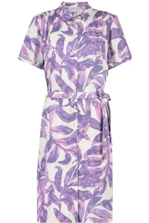 Fabienne Chapot Femme, Robes, Violet, Taille: 38 FR Robe Chemise Florale Boyfriend