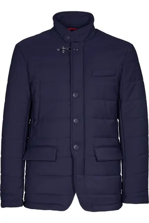 FAY Homme, Vestes, Bleu, Taille: M Veste Matelassée avec Crochet Iconique