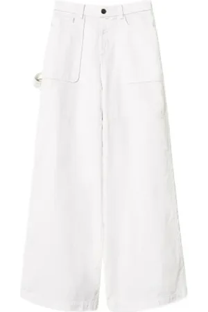 Twin-Set Femme, Pantalons, Blanc, Taille: W30 Jean en Coton Classique et Ample