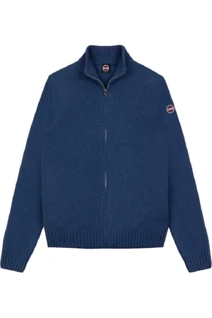 Colmar Homme, Pulls, Bleu, Taille: S Pull zippé bleu en mélange de cachemire