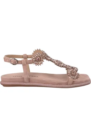 Alma en Pena Femme, Chaussures, Rose, Taille: 38 EU Sandale plate avec strass