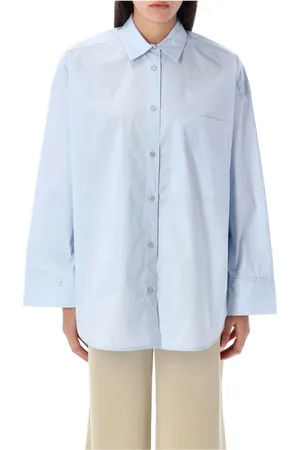 By Malene Birger Femme, Blouses et Chemises, Bleu, Taille: 40 FR Chemise en coton Derris