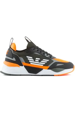 EA7 Homme, Chaussures, Noir, Taille: 42 EU Baskets Noires et Orange Collection 2023