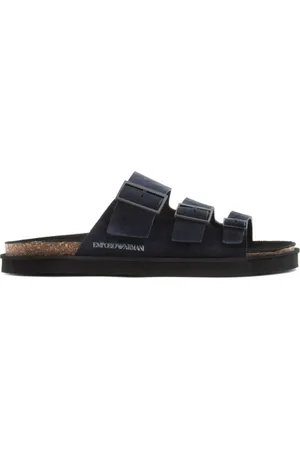 Emporio Armani Homme, Chaussures, Bleu, Taille: 41 EU Sandales Plates Décontractées