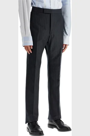 Thom Browne Homme, Pantalons, Gris, Taille: S Pantalon de Costume en Laine à Rayures