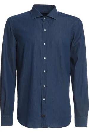 FAY Homme, Chemises, Bleu, Taille: L Chemise en denim