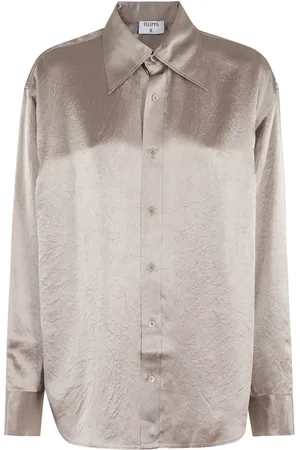 Filippa K Femme, Blouses et Chemises, Brun, Taille: 32 FR Chemise Crinkle