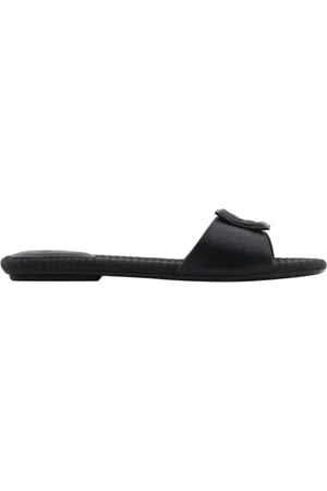 Armani Exchange Femme, Chaussures, Noir, Taille: 37 EU Sandales Noires pour Femmes Confort et Style