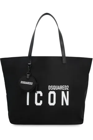 Dsquared2 Femme, Sacs, Noir, Taille: ONE Size Icon Nylon Tote avec Détails en Cuir