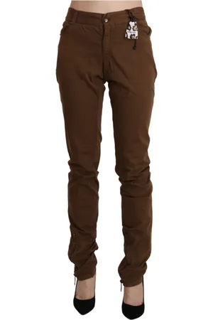 ERMANNO SCERVINO Femme, Pantalons, Brun, Taille: 40 FR Pantalon Skinny Taille Haute