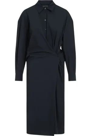 LEMAIRE Femme, Robes, Noir, Taille: 38 FR Robe Torsadée à Col Droit