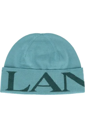 Lanvin Unisex, Accessoires, Vert, Taille: ONE Size Bonnet en laine côtelée avec logo