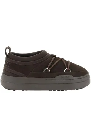 Moon Boot Femme, Chaussures, Brun, Taille: 37 EU Baskets plateforme en daim avec monogramme iconique