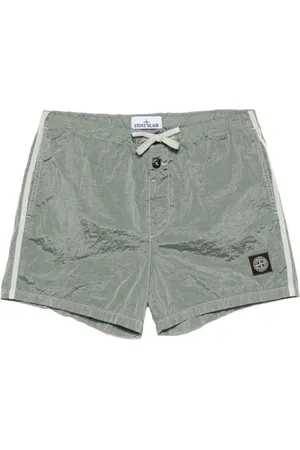 Stone Island Homme, Maillots de bain, Vert, Taille: M Vêtements de mer verts avec logo de boussole