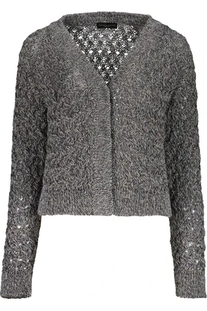 Fabiana Filippi Femme, Pulls, Gris, Taille: 40 FR Pull en tricot à maille ouverte avec lurex