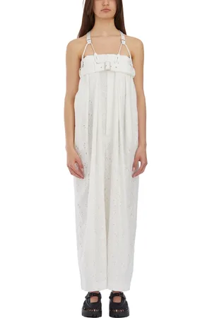 Comme des Garçons Femme, Combinaisons et Ensembles, Blanc, Taille: 38 FR Salopette à Broderies Florales