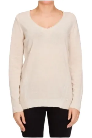 Emporio Armani Femme, Tops, , Taille: 40 FR Pull col en V avec détails côtelés