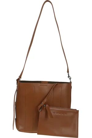 Hogan Femme, Sacs, Brun, Taille: ONE Size Sac à Bandoulière Marron avec Pochette Amovible