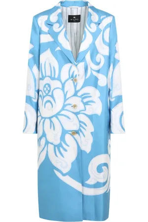 Etro Femme, Manteaux, Bleu, Taille: 38 FR Caban Imprimé