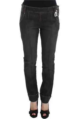 ERMANNO SCERVINO Femme, Pantalons, Gris, Taille: 42 FR Jean Slim Fit en Denim