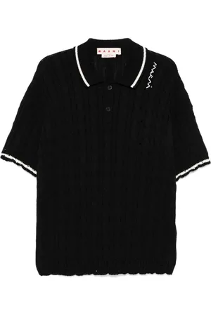 Marni Homme, Tops, Noir, Taille: L Polo Brodé Logo