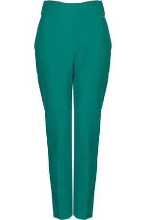 Liu Jo Femme, Pantalons, Vert, Taille: 36 FR Élégant Pantalon Slim Fit