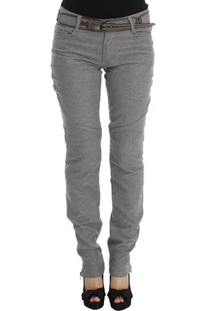 ERMANNO SCERVINO Femme, Jeans, Gris, Taille: 42 FR Pantalon Décontracté Chic Gris en Coton