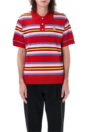 Casablanca Homme, Tops, Multicolore, Taille: L Polo en maille rayé