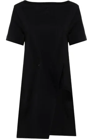 Courrèges Femme, Robes, Noir, Taille: 38 FR Mini-robe en coton à encolure bateau