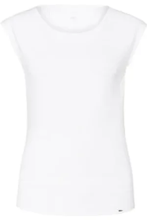 Marc Cain Femme, Tops, Blanc, Taille: 42 FR T-shirt Basique à Encolure Large