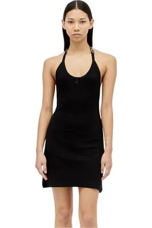 Courrèges Femme, Robes, Noir, Taille: 40 FR Holistic Buckle 90s Rib Dress