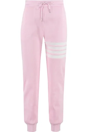Thom Browne Femme, Pantalons, Rose, Taille: 36 FR Pantalon en piqué de coton rayé