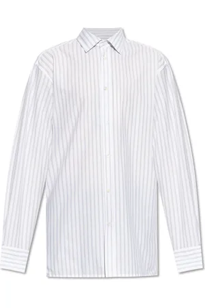 Maison Margiela Homme, Chemises, Blanc, Taille: 3XL Chemise à Rayures