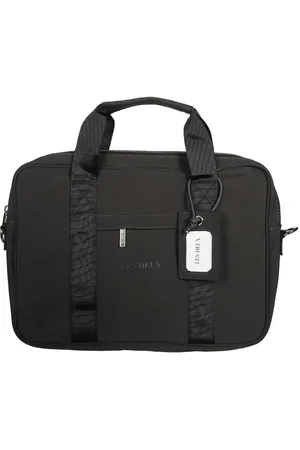 Les Deux Homme, Sacs, Noir, Taille: ONE Size Sacoche en nylon avec breloque logo amovible