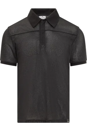 Courrèges Homme, Tops, Noir, Taille: M Polo de golf à manches courtes en maille AC