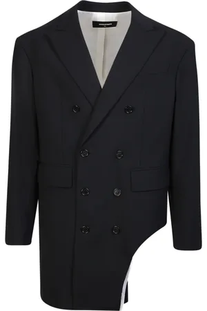 Dsquared2 Homme, Vestes, Noir, Taille: L Manteau Noir Coupe Brut 80`s avec Patch Floral