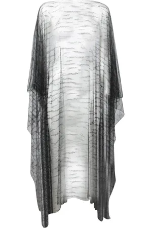 Giorgio Armani Femme, Vestes, Gris, Taille: ONE Size Cape noire transparente avec cristaux